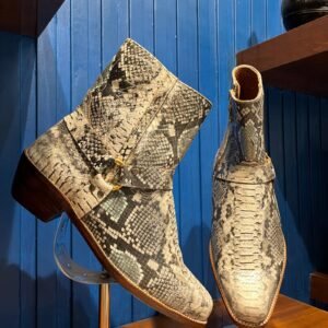 Snake Scaled Leather Boots