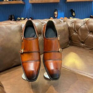 Handpainted Italian Leather Double Monks